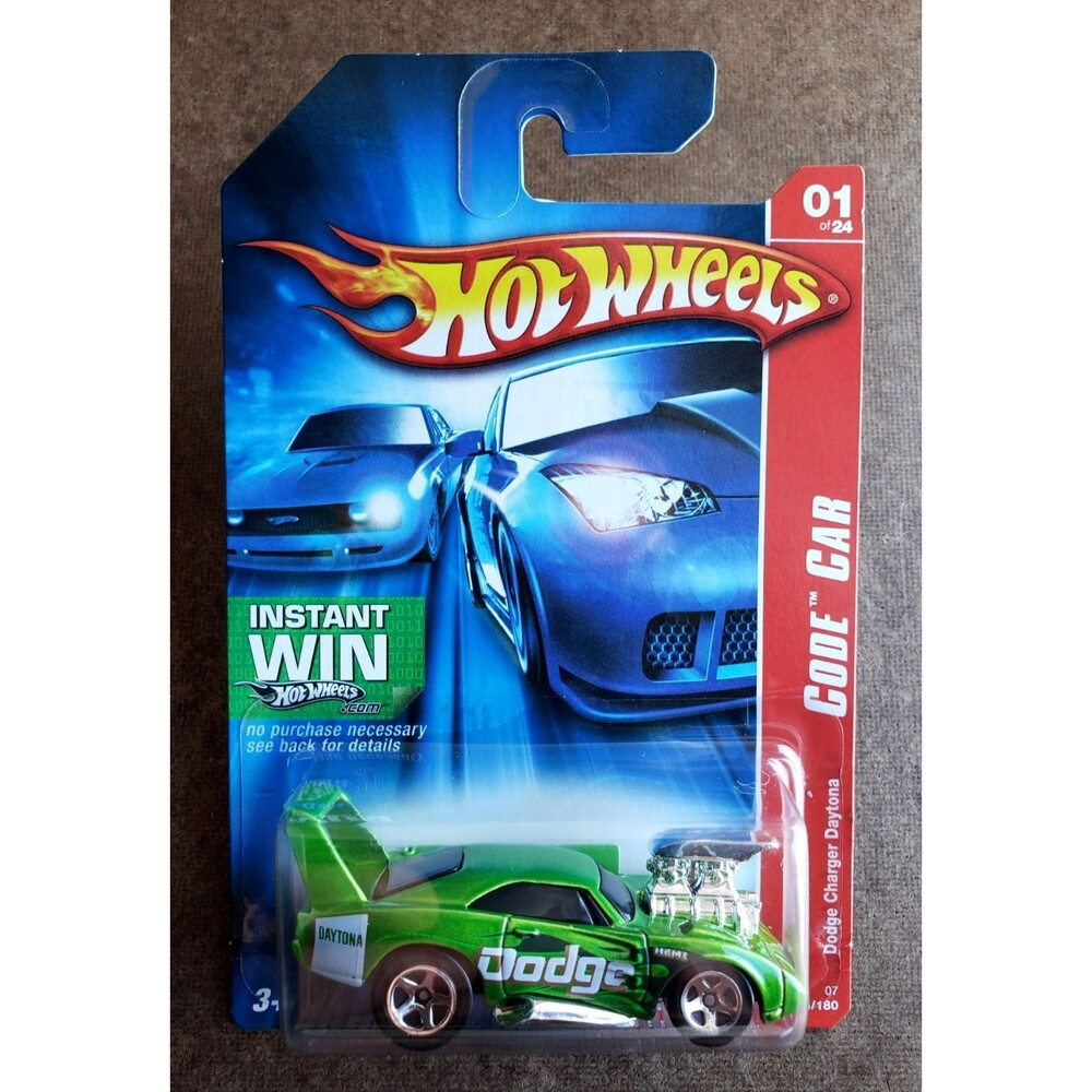 2007 Hot Wheels DODGE CHARGER DAYTONA Green #85/180 CODE CAR SERIES 01/24 #K7627